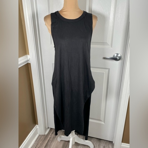 Free People 🖤 We The Free Tank Top Tunic Crochet Open Back Black Tunic Tank Med. - Picture 4 of 9